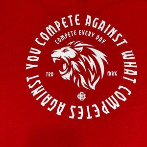 Compete Every Day Red "BE THE LION" Graphic T-Shirt Men's Size 3XL Workout Tee